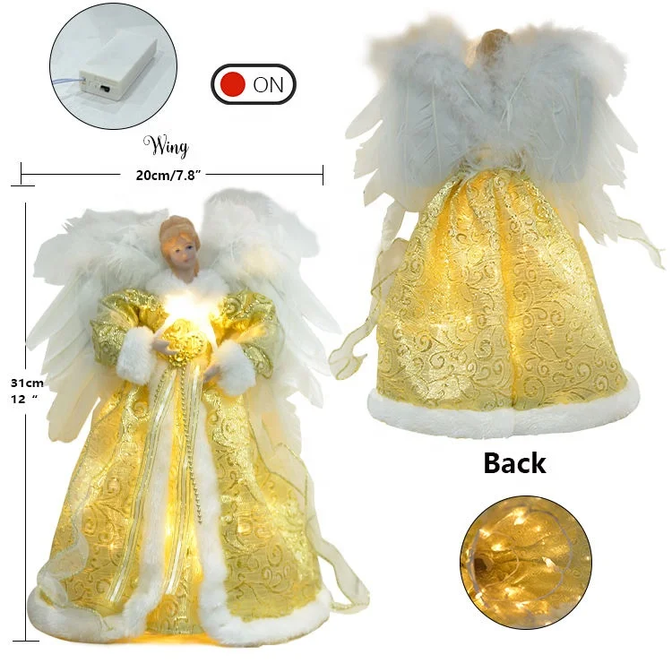 Christmas Decoration Supplies Ornaments Fairy Angel Tree Topper For Christmas Tree