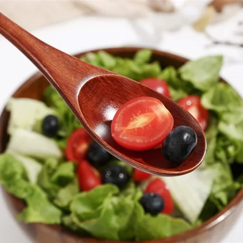 OEM Newest design eco friendly Curved handle nanmu products mini dessert tea coffee stir wooden spoon