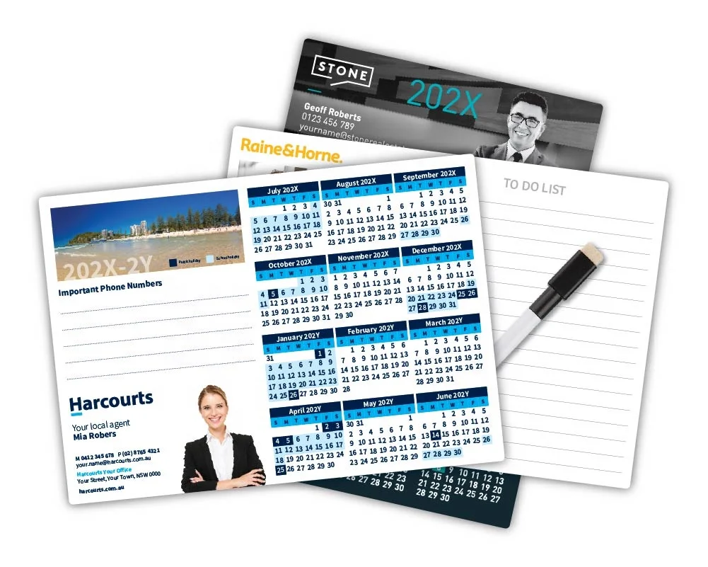 A5 size house shaped magnetic paper fridge calendar