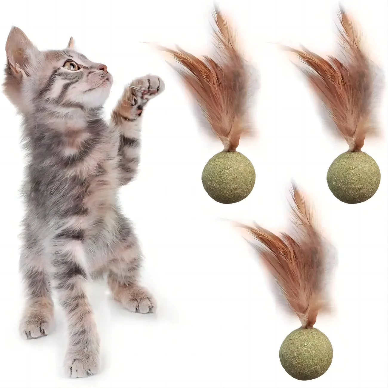 100% мячик из кошачьей мяты