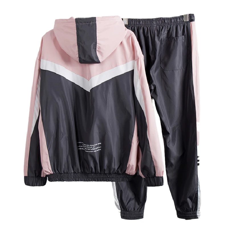 
Two Piece Set Women Sports Clothing Womens 2 Piece Outfit Plain Dyed Full Length Japan Style 1pc/1opp Bag Knitting Nonwoven 