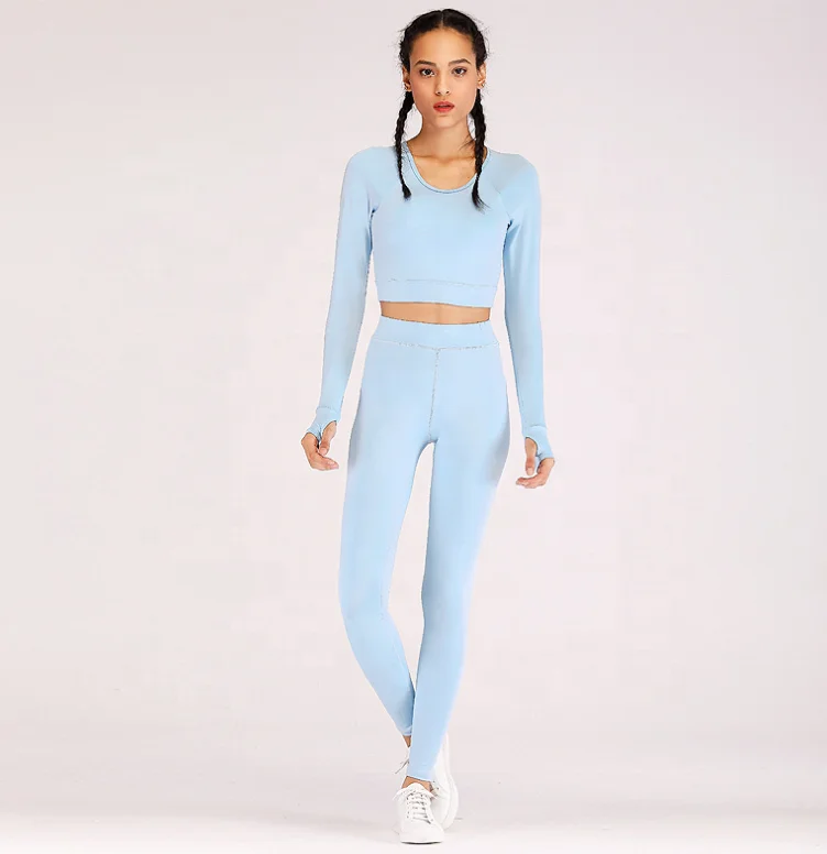 Factory custom recycled polyester women yoga wear set with logo rpet tracksuits sustainable eco friendly products