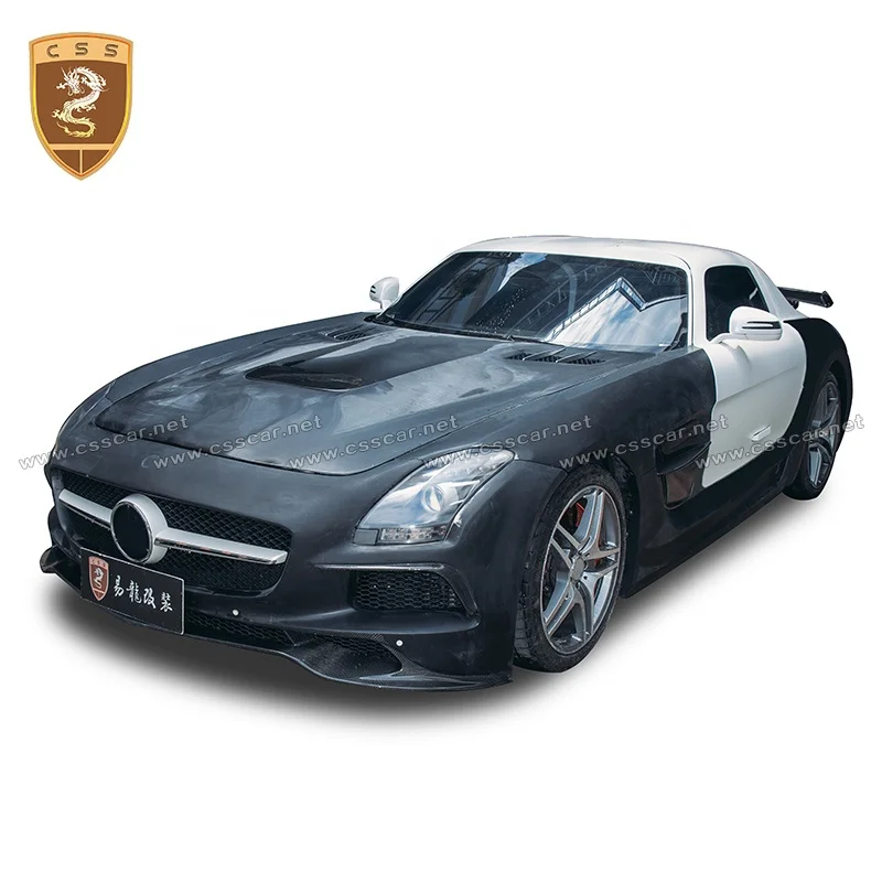 Black-Serie Style Wide Body Kit For Mercedes Benz Sls C197 2010-2014 Car Front Bumper Side Fender Rear Spoiler Bonnet Bodykit