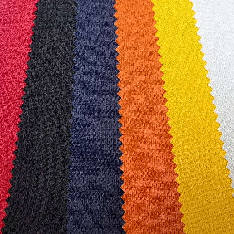 Wholesale custom color 100 polyester knitted sweat absorbing bird eye mesh fabric for sport t-shirt