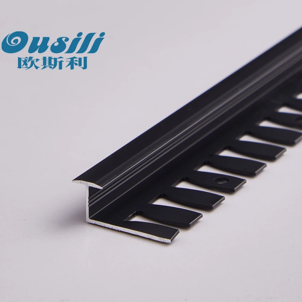 Prolink Metal YJ-D33 Gold Silver Color Aluminum Floor Inlay Strips Ceramic Corner Edge Tile Trim for Wall Floor Decoration
