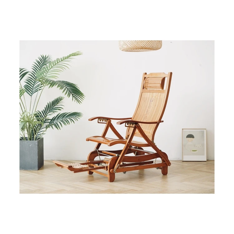 
Hot Sale Cheap Hotel Chair High Quality Leisure Bamboo Adjustable Recliner 