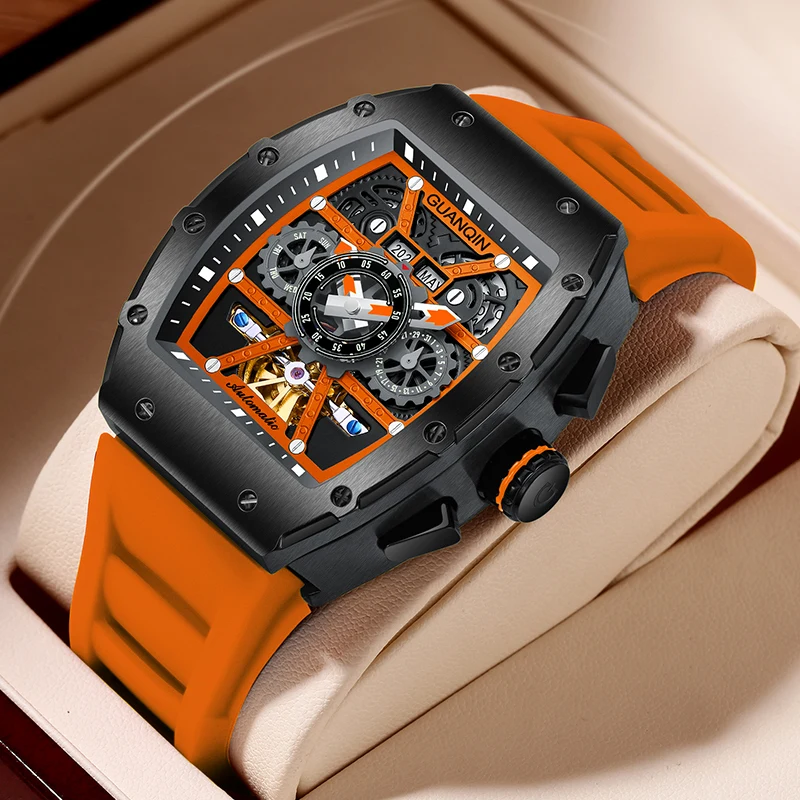 GUANQIN GJ16197 Wholesale OEM Custom Brand sports Business Mens Luxury Automatic Skeleton Mechanical Wrist Watches Wristwatches