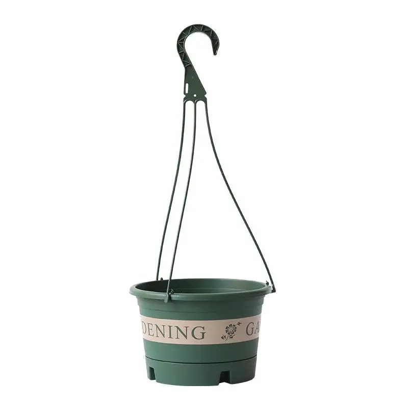 Hanging Flower Plant Pot with Drainage Hole for Indoor Outdoor Plants Round Hanging Basket with Removable Tray for Garden Decor