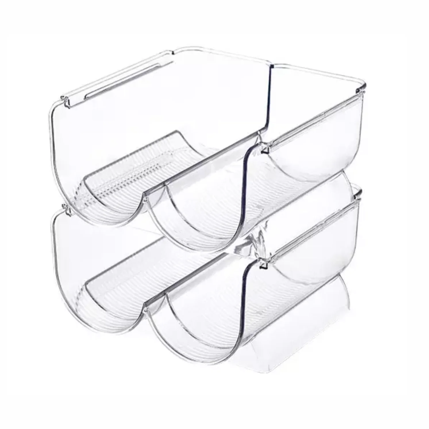 Plastic Free-Standing Stackable Bottle Storage Holder Rack - Water, Wine, and Drink Organizer Shelf for Kitchen Countertop