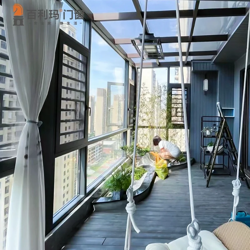 High quality Villa Outdoor Veranda All Season Sunroom Addition Extended Glass Aluminum Garden Conservatory