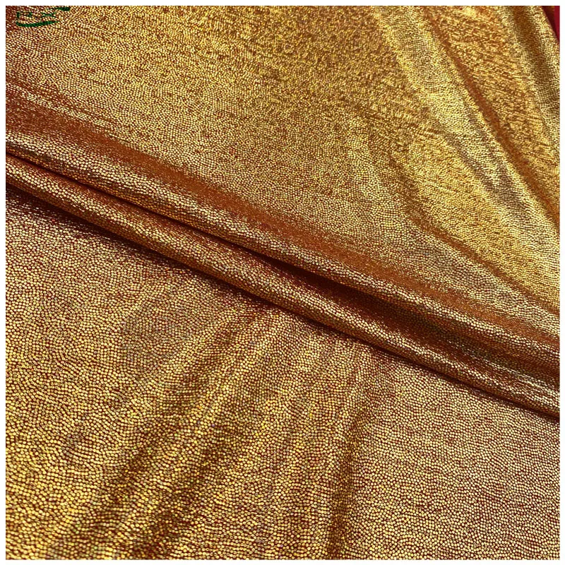 Custom wholesale high quality polyester metal Gilding liquid metallic plain shiny silky glittering satin fabric for dress