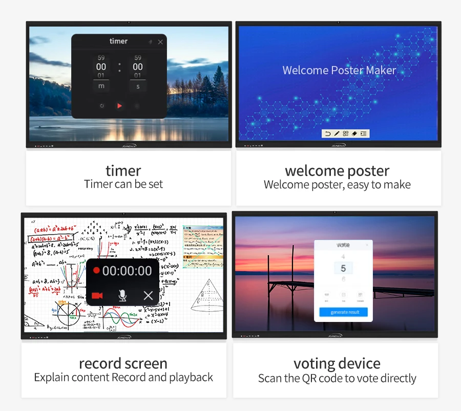 65/75/86/100 Inch 4K Display  Multi-Touch Smart Panels for Engaging Presentations and Interactive Learning smart whiteboard