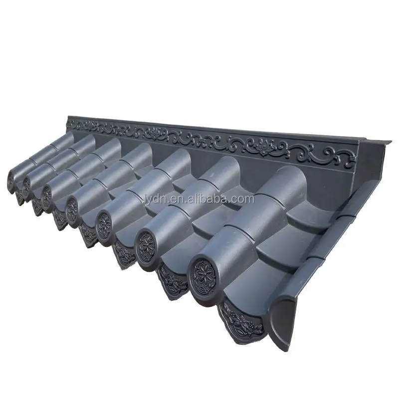 Korean roof cover lightweight cheap house roofing material Chinese traditional roof tile pvc