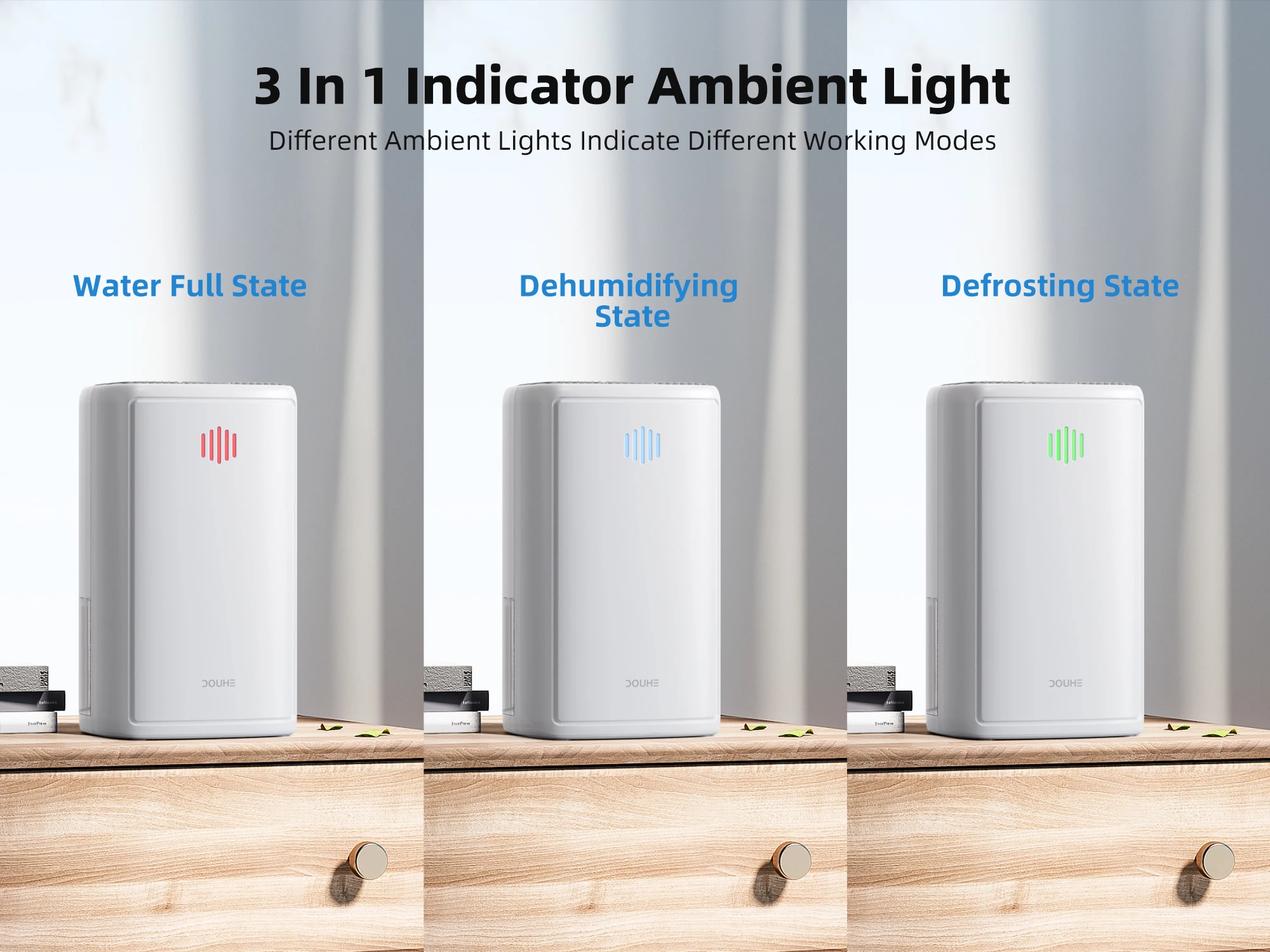 OEM Plug Electric Ultra Quiet Smart Portable Closet Air Dryer Small Mini Household Room Indoor Desktop Dehumidifier Home