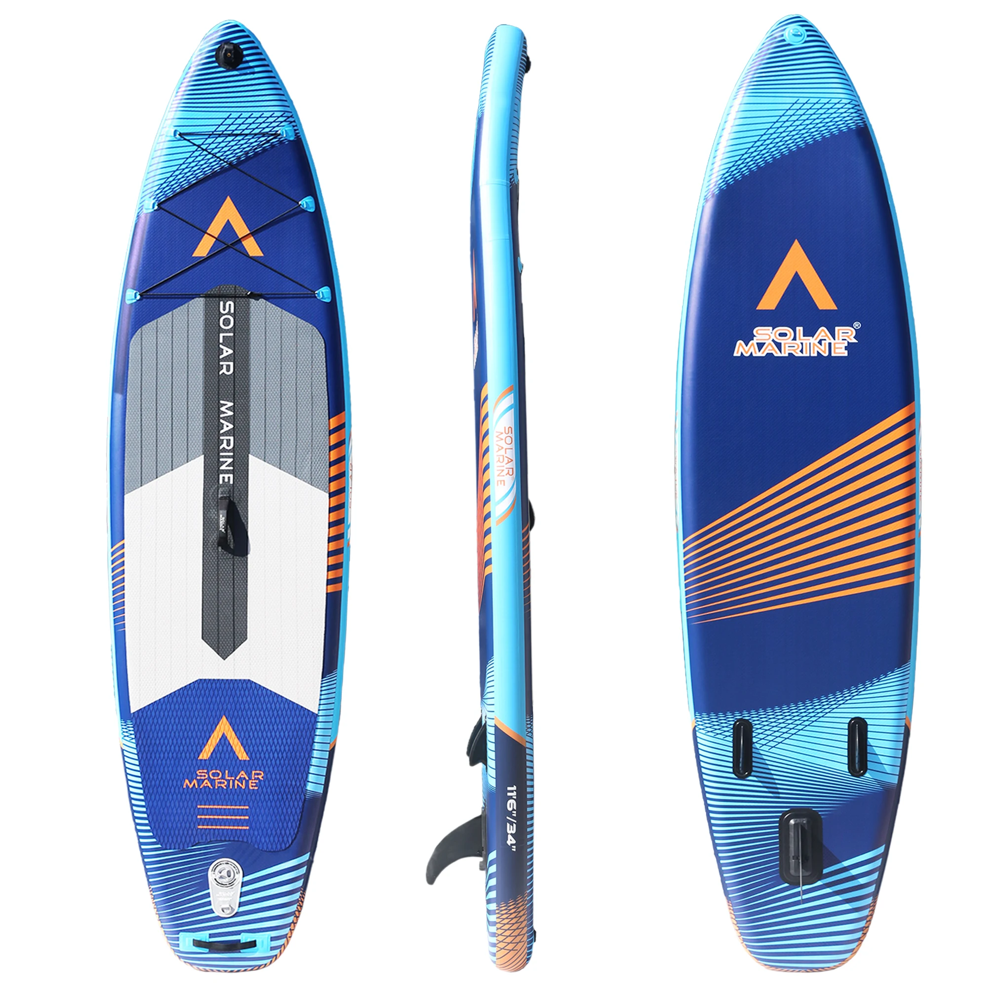 SOLAR MARINE Inflatable Stand Up Paddle Reinforced Double Layer All-Around Paddleboard for All Skill Level with Premium SUP Pack