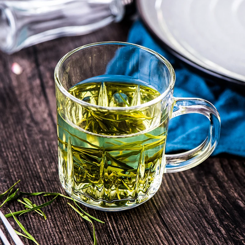 Glass Coffee Mug Medium 7.7 Ounce With Convenient Handle Tea Glasses For Hot Cold Beverages Thermal Shock Resistant Mugs