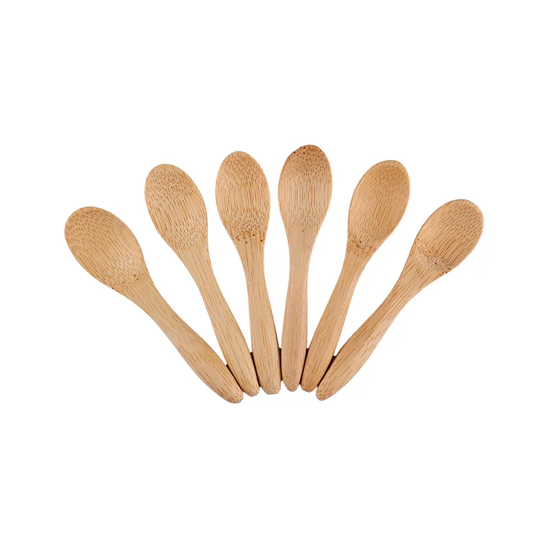Biodegradable Mini Bamboo Spoons Bulk Nature Tiny Spoons Little Bamboo Teaspoons for Jars Sugar Creamer Honey Spices Salt