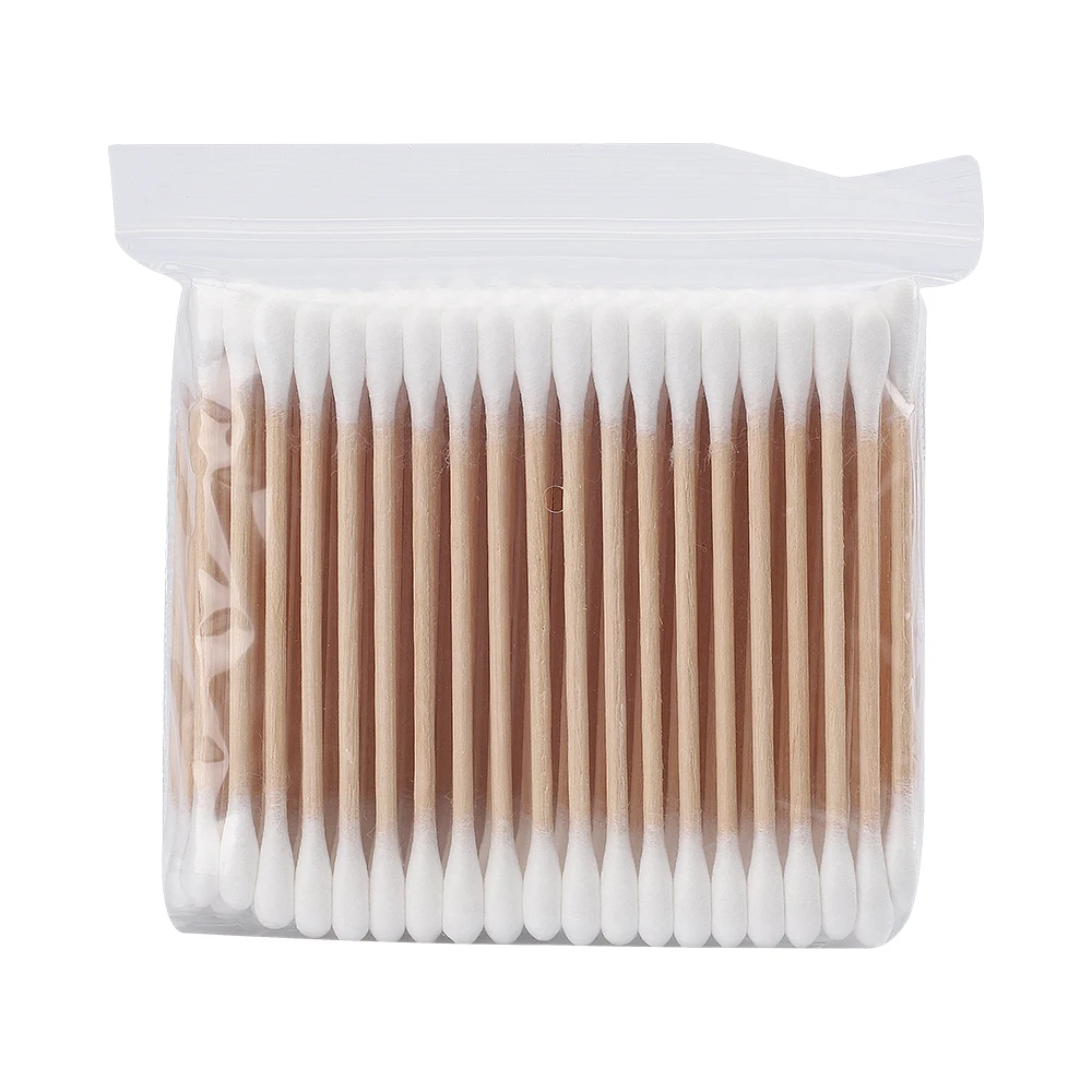 100 pcs stock design professional medical devices tools cotton swab single use cotton buds bamboo stick cotton swab