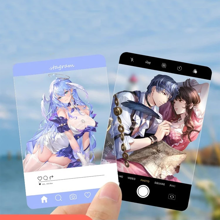 Clear Anime Kpop Photocard Holder Printer Liquid Ticket Holographic Acrylic Photo Card Charm Custom Paper PVC Acrylic Card