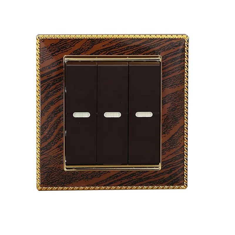 high quality 3 gang 3 way power switch button acrylic switch indoor american socket