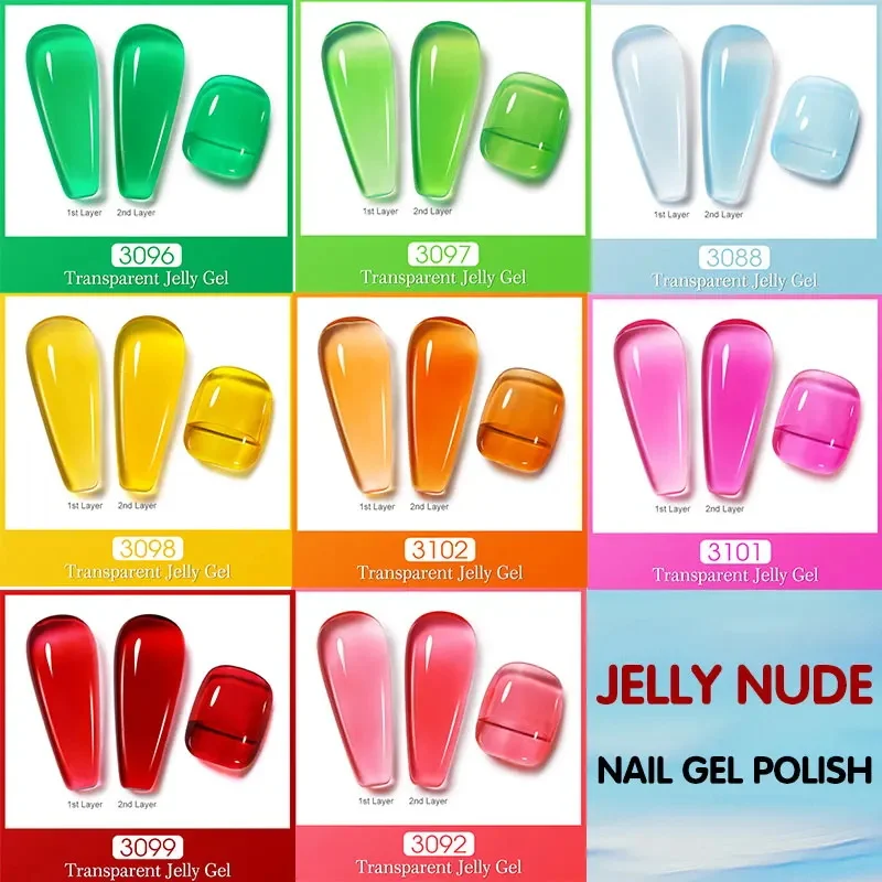 RONIKI 15ml Pink Nude Glass Series Soak Off UV Gel Polish Customized Jelly Transparent Crystal Nail Gel Polish