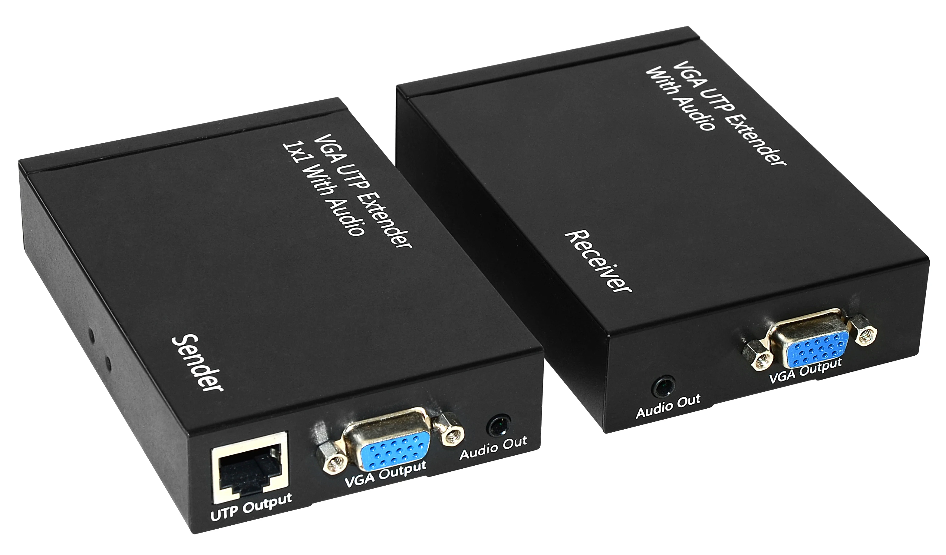 Gmax Best and unique 300m VGA UTP Extender 1X1 Splitter with Audio Set max. 1920x1200 signal extended for HDTV
