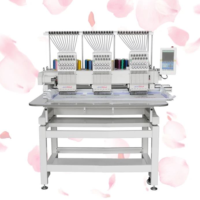 QHM dahao embroidery machine automatic 3 head 9/12/15 needle high speed socks embroidery machine leather jack