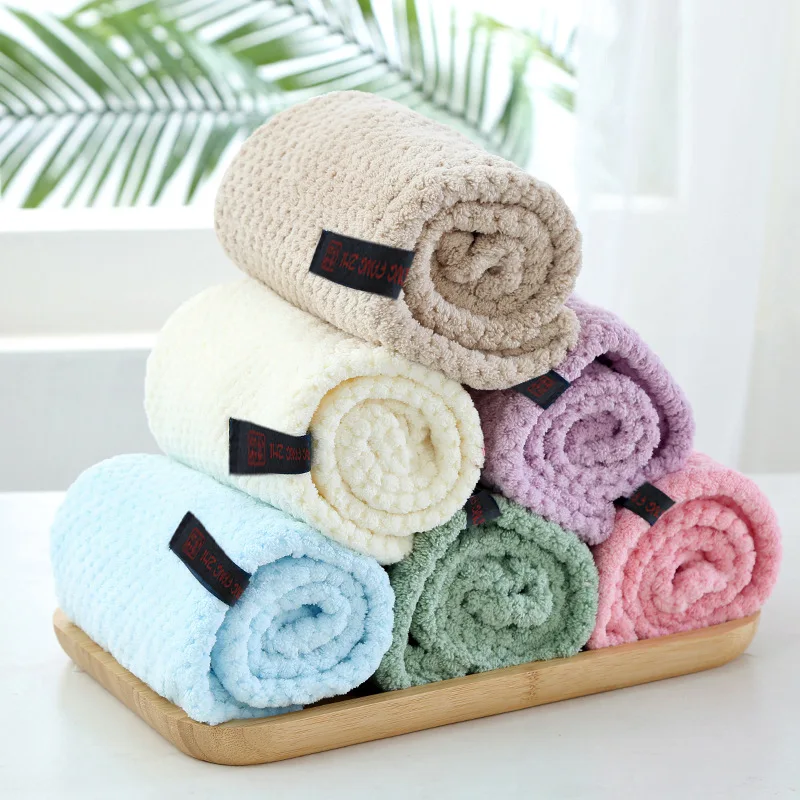 Wrap Hair Towel with Button Microfiber Hair Towel Super Absorbent Head Turban Quick Dry for promotion items gift home