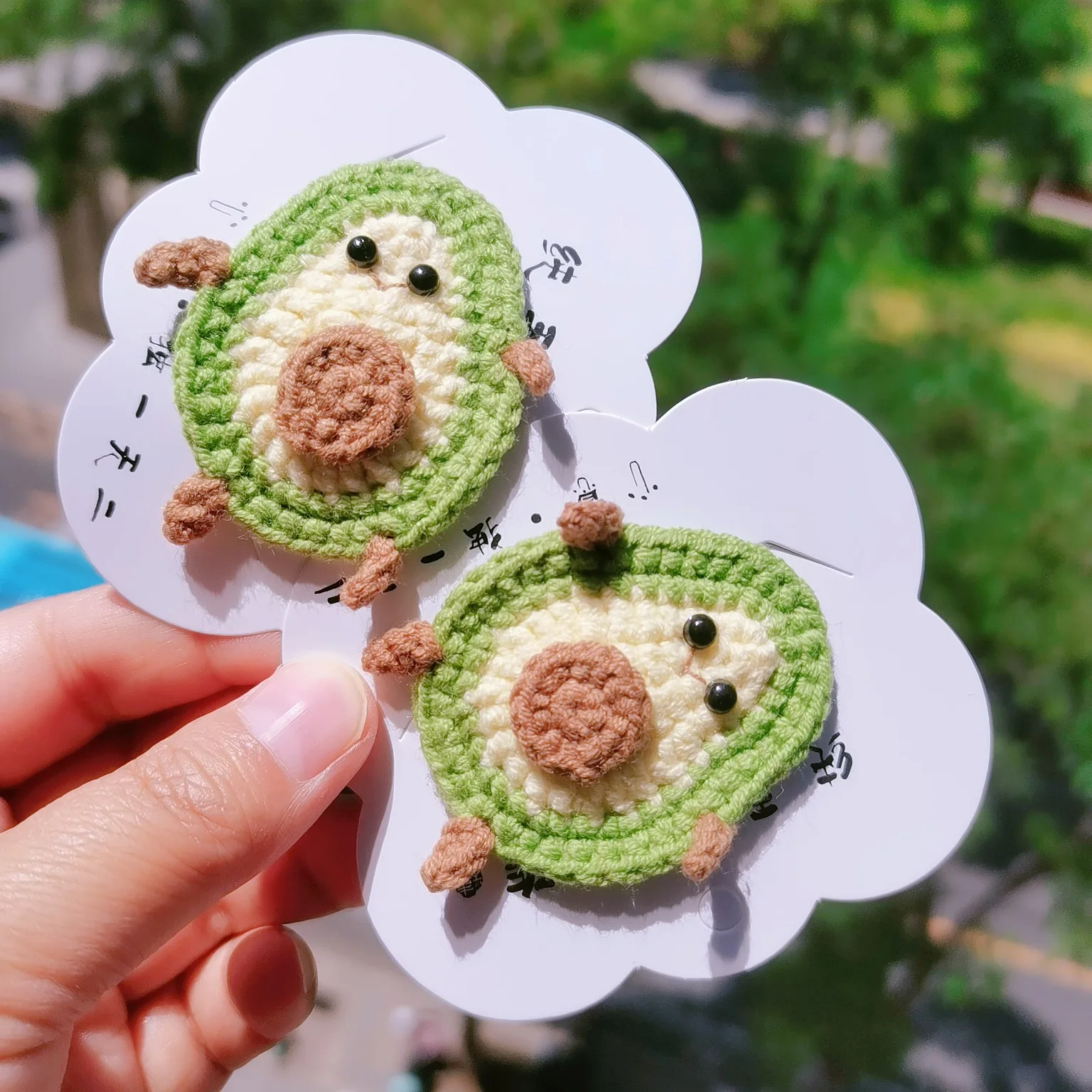 Little fresh hair accessories set cute funny Avocado hairpin lovely kids winter wool hair bow clip