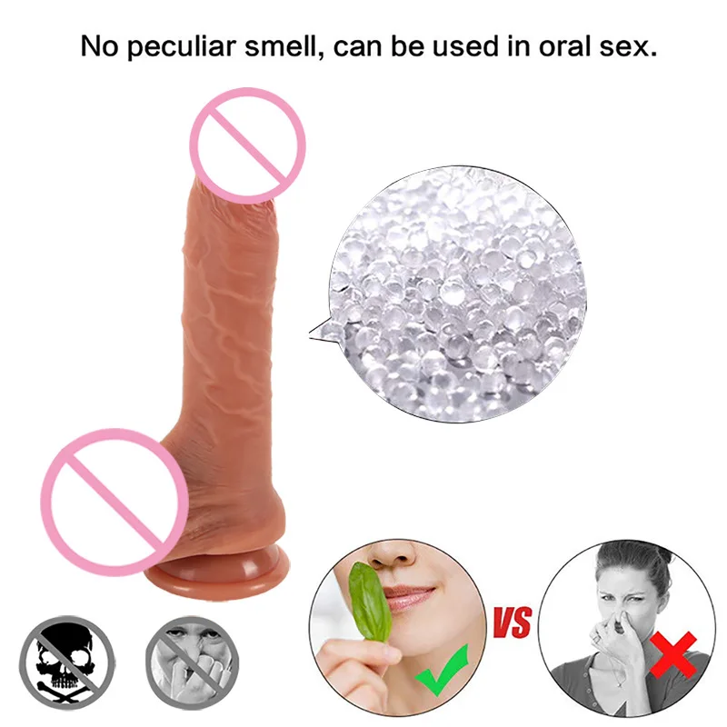 Силиконовый дилдо Prezzo Basso 8 Pollici Giocattoli del Sesso per Donna Adulta con Ventosa Forte Pene Finto Reale da 10