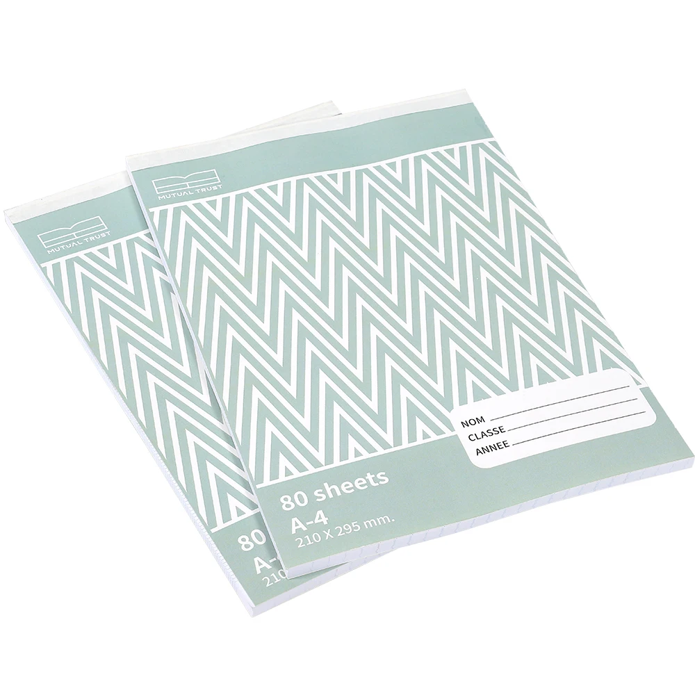 Mutual trust A4 notebooks Legal Pads, French-Ruled Format Writing Pads,Flip up wrapped-ridge Glue Binding Notepad with 80 Sheets