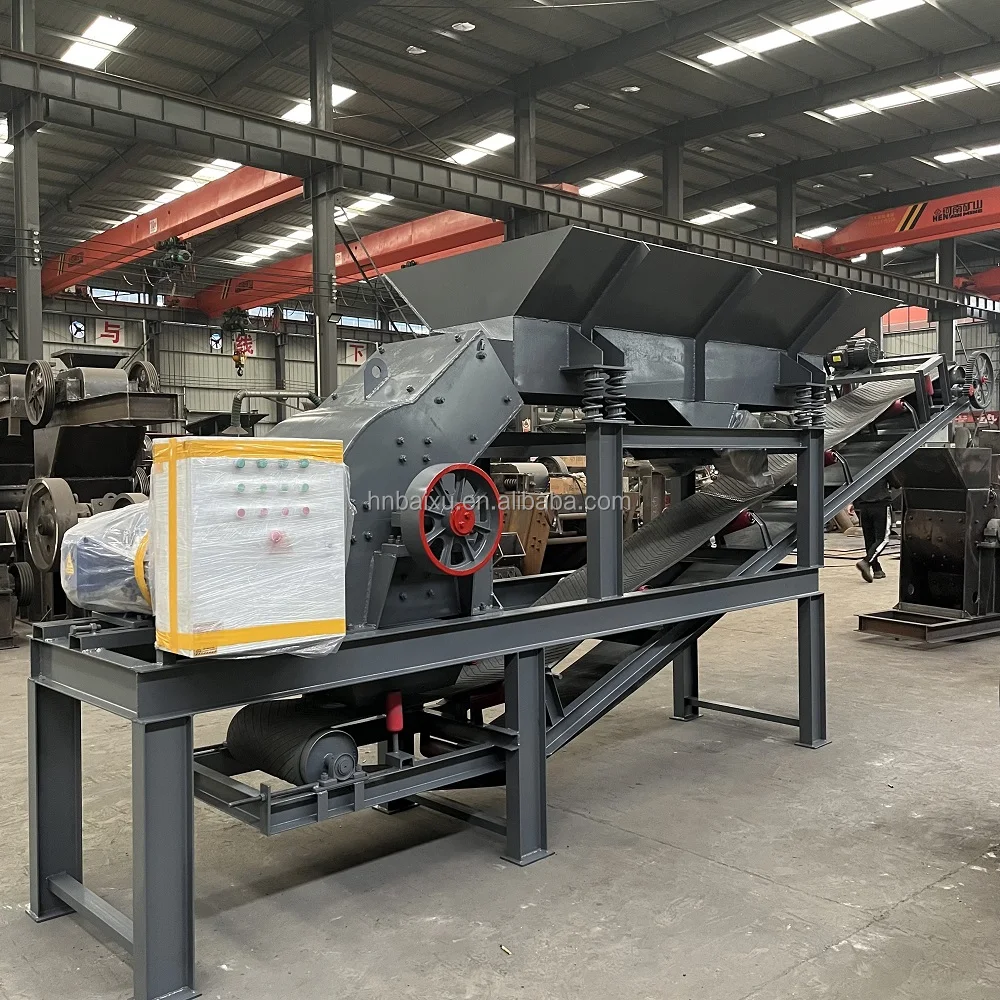 portable stone gravel sand making equipment pc600*600 hammer crusher with discharge conveyor