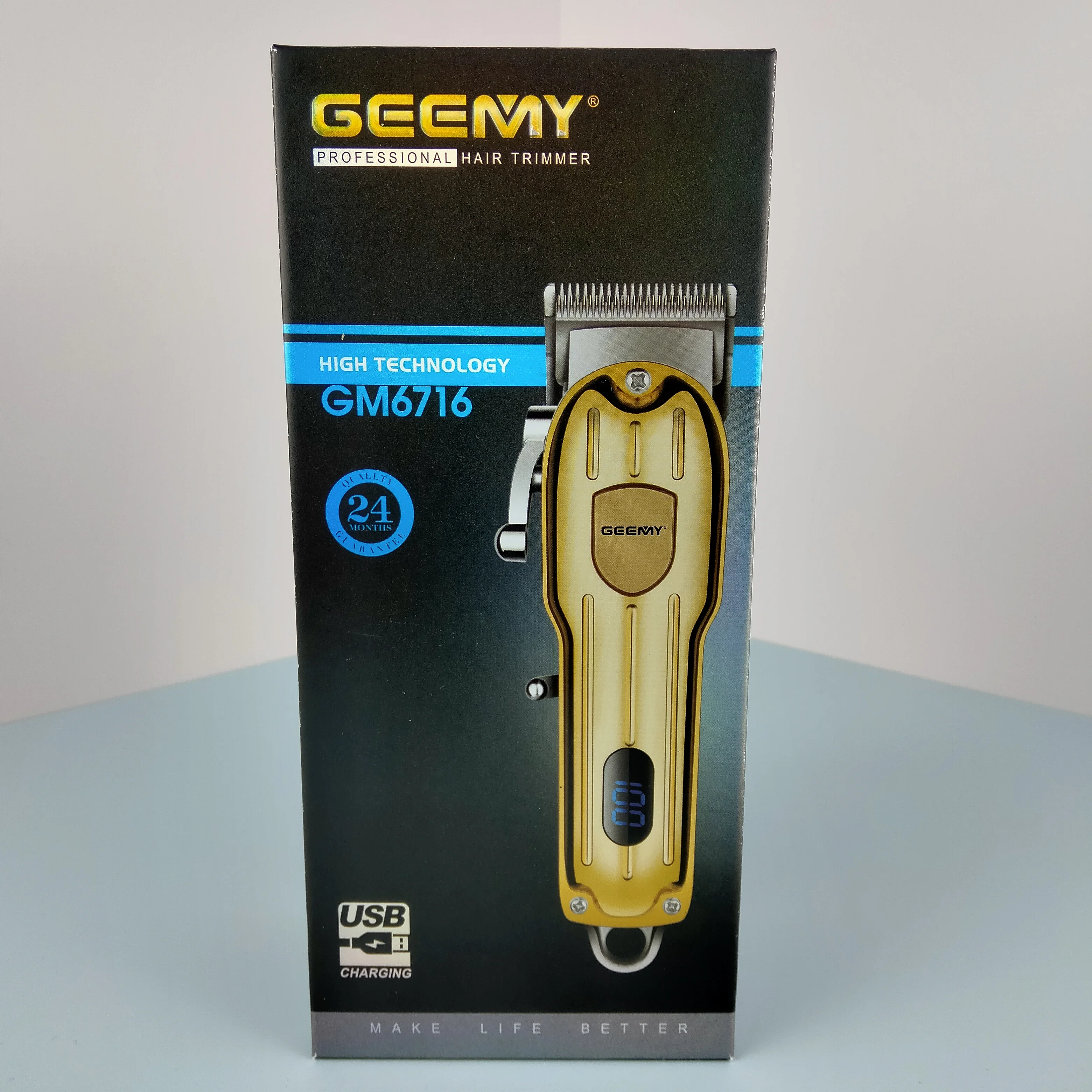 Просмотреть увеличенное изображение geemy GM-6716 парикмахерское оборудование профессиональный беспроводной электрический триммер для волос заколка
