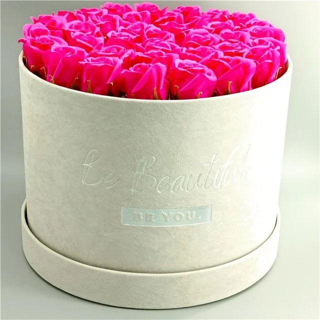 Handheld Rose Preserved Box Round Paperboard Hat Flower Box
