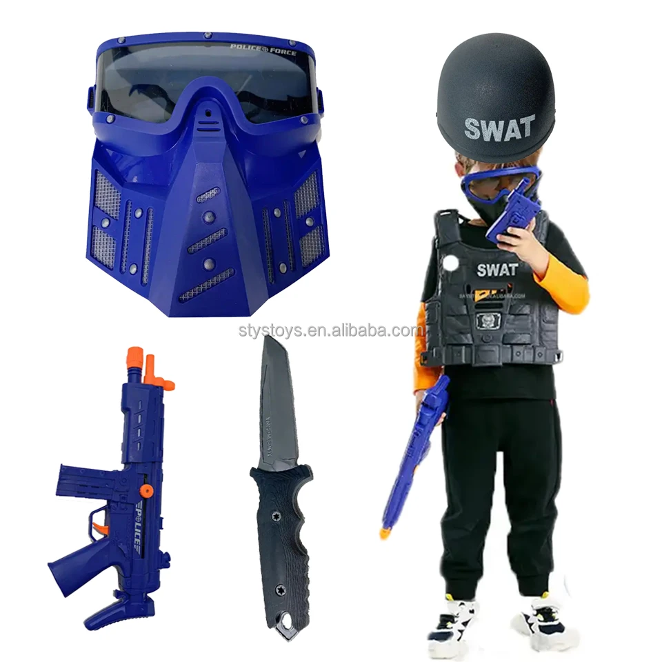Kids Police Role Play Toy Kit SWAT Accessories Cop Officer Dress Up Toys
