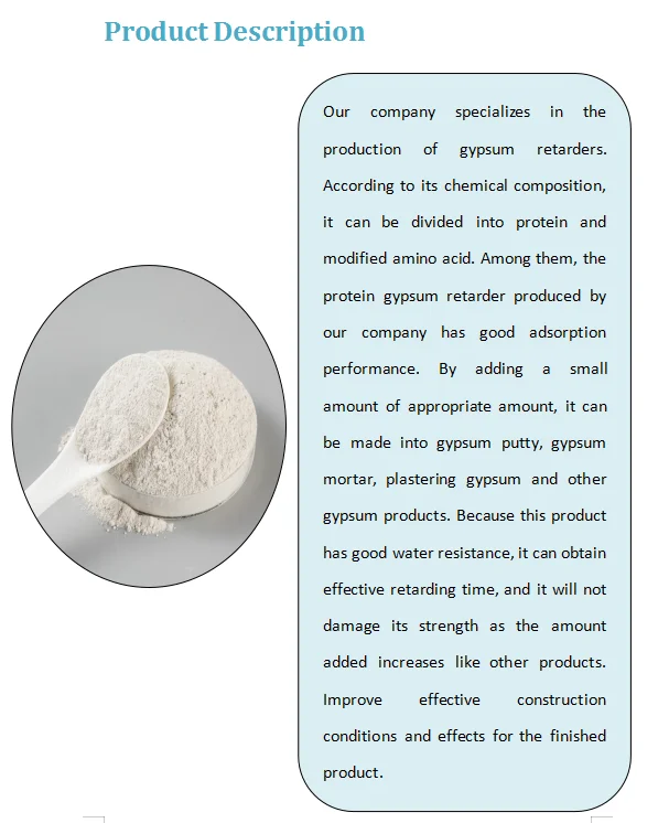 Self-Leveling Cement Mortar Putty Gypsum Retarder Powder High Quality Building Material