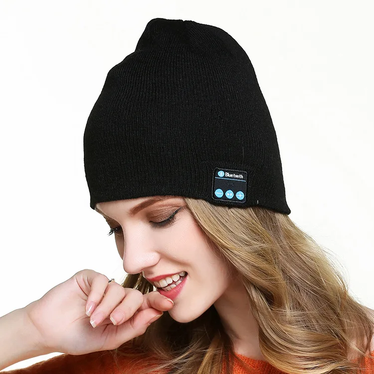
Hat Winter 2020 New Arrival Bluetooth Headphones USB Rechargeable Bluetooth Beanie Hat Music For Outdoor 