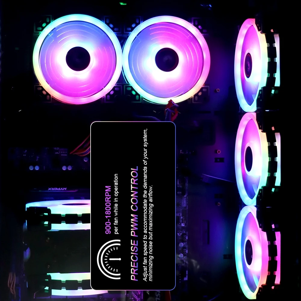 
2021 factory wholesale 120mm 120*120*25mm for computer case 12v rgb Gaming PC cooling fan 