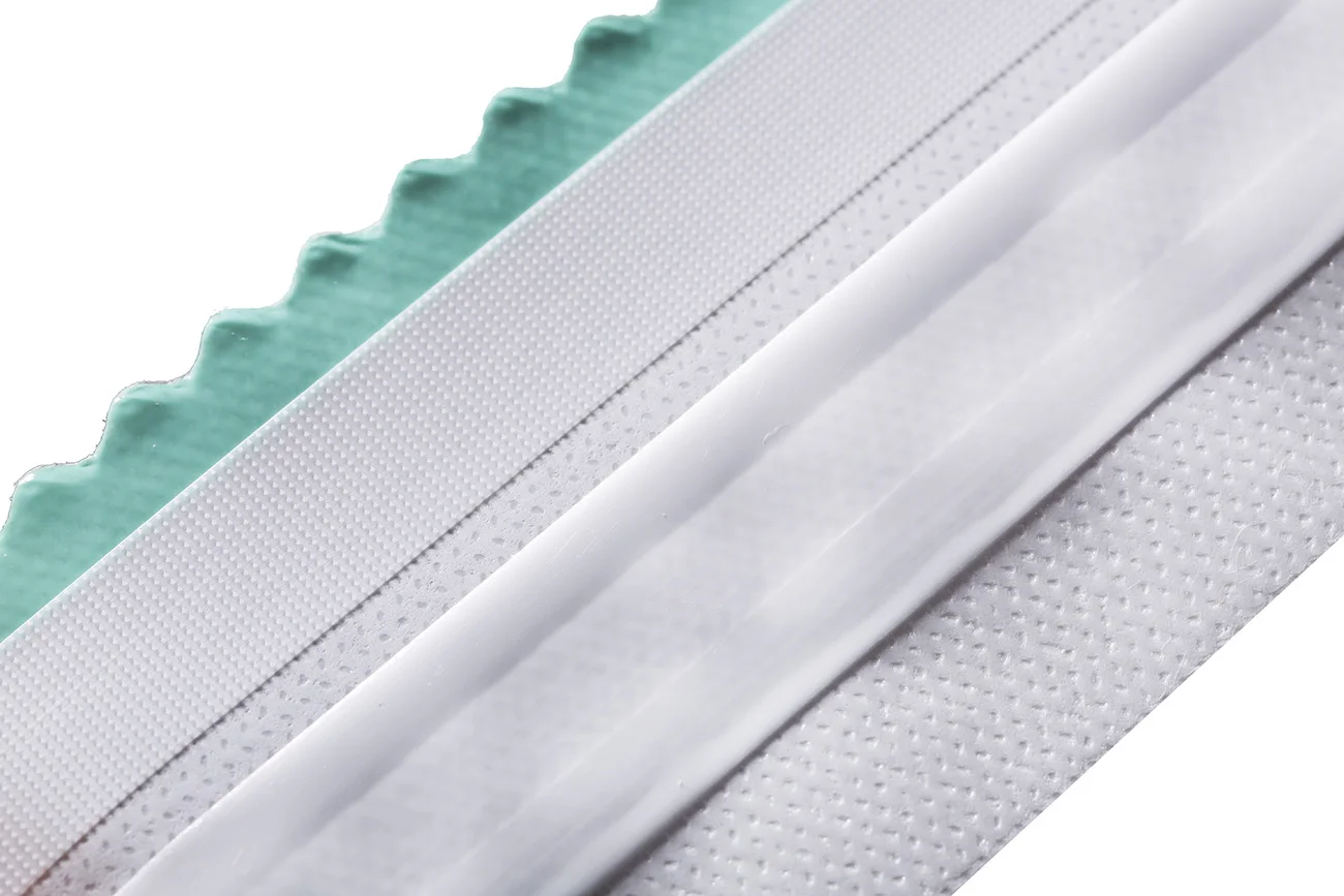 BESUPER ST006 High Quality PP Blue Edge Adhesive Side Tape For Baby Adult Diaper, Closure Tape, Baby Diaper Raw Material