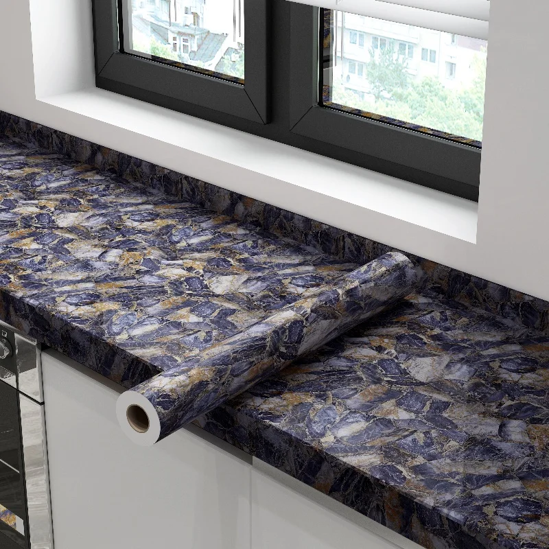 Sample For Free Factory Wholesale Marble Design Easy To Cut Self Adhesive Furniture Decor Wallpapers For Bathrooms Bedrooms