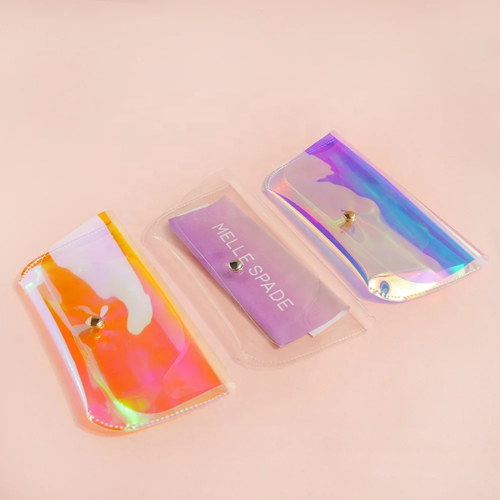 Branded Clear Plastic Shade Sunglasses Packaging Soft Waterproof Tpu Eye Glasses Pouch Holographic Sun Glasses Case
