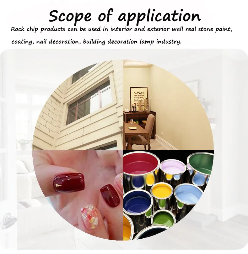 China factory hot sale dyed rock flakes real stone paint interior and exterior wall rock flakes composite rock chips