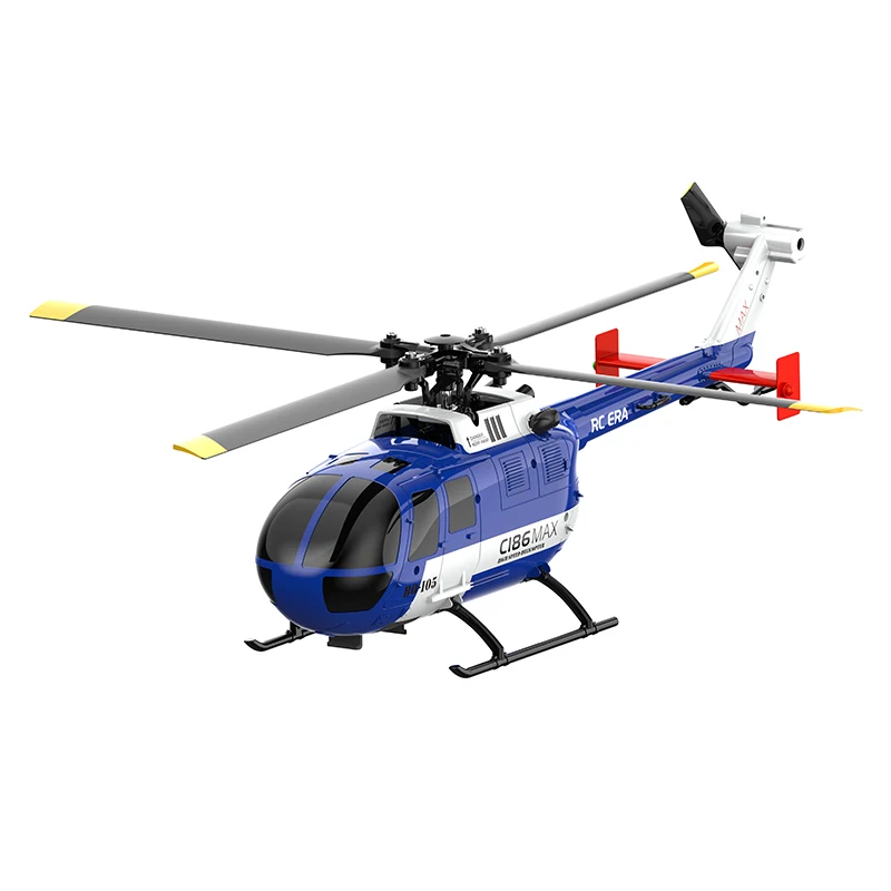 NEW RC Helicopter C186Max BO-105 Model Optical Flow Fixed Hight Remote Control Toys 4CH 6G Mode Smart Toys Flight Beginner Gifts