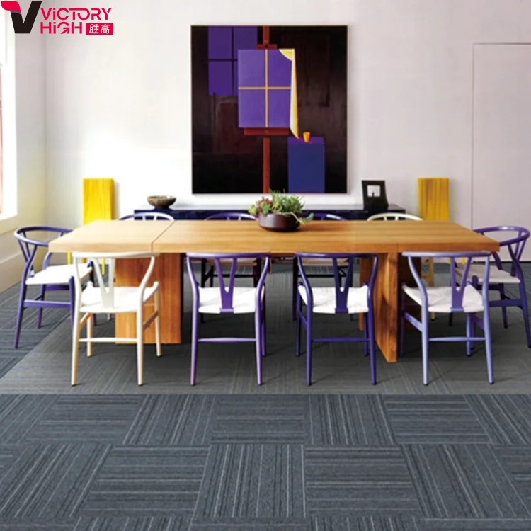 Hot sale 50x50cm flat loop pile plain color Carpet Tiles for home