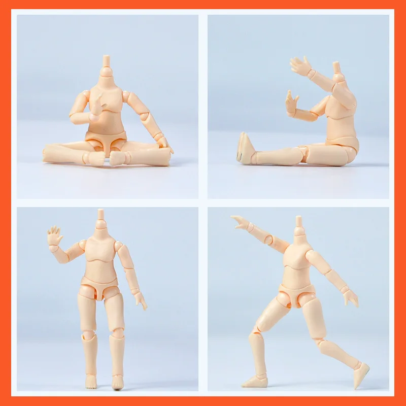 10cm Doll Body 1/12 YMY PVC Body for GSC,STO,1/12 BJD Doll Head Movable Spherical Joint Dolls Action Figure Girls Boys Toys
