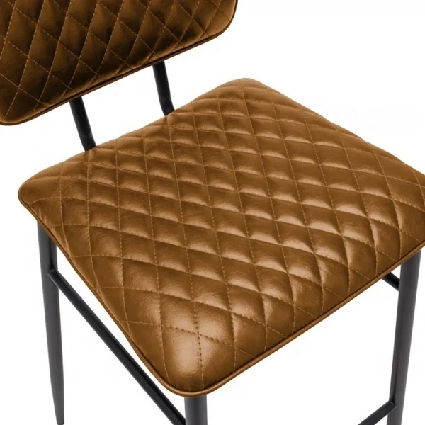 
Counter Height Brown Faux Leather Bar Stool Cocktail High Chair For Bar Table Contemporary Fabric Cushion Counter Bar Stool 