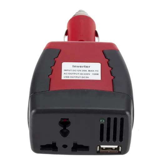 150W vehicle-mounted inverter car cigarette lighter charger is suitable for mobile phone charging from 12V to 110V-220V