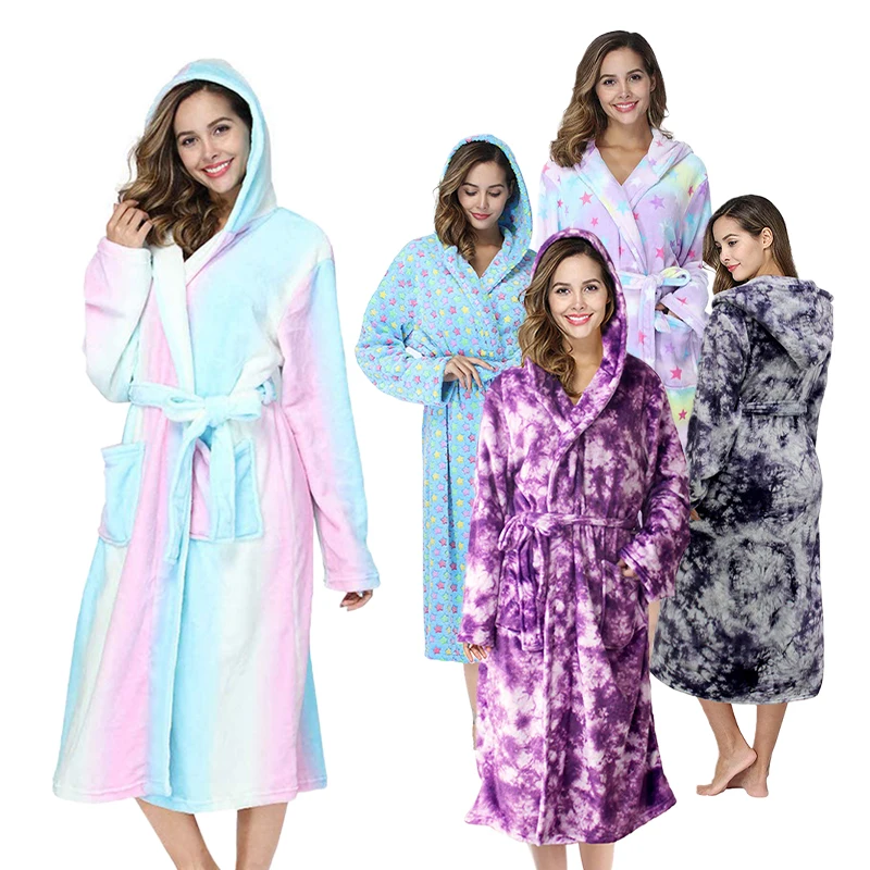Unisex Plush Waffle Cotton Robe Shawl Collar Fleece Bathrobe Spa Robe Fleece Bath Robe