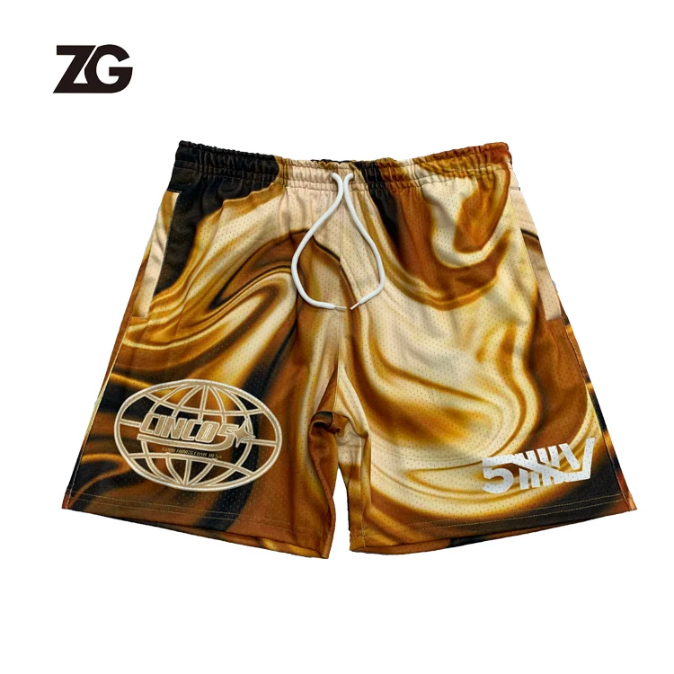 Оптовая продажа, мужские сетчатые шорты с логотипом на заказ, шорты из полиэстера, спортивные брюки, летние пляжные мужские сетчатые шорты