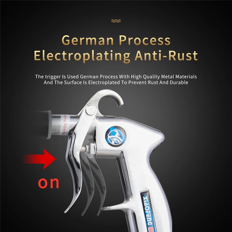 High Pressure Air Blow Gun Dry Cleaning Tool Durable Brushed Horn Cleaner